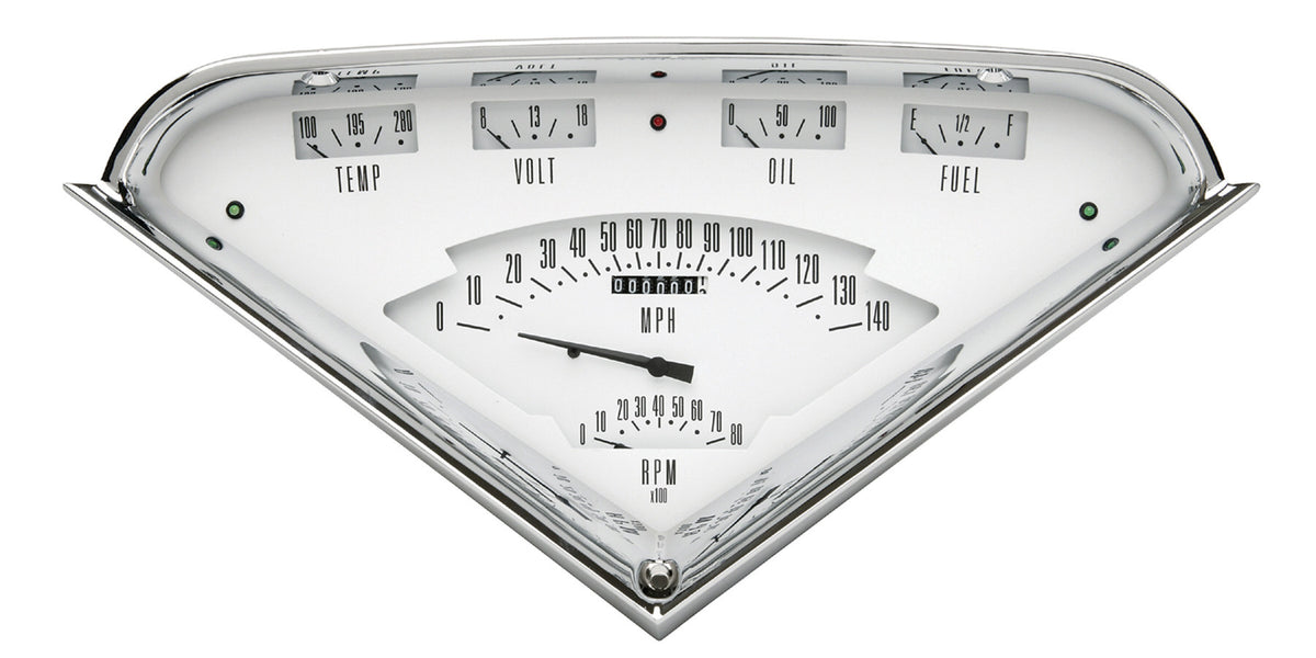 Classic Instruments Tach Force Gauge Kit - White / Chrome Panel - GM Fullsize Truck 1955-59