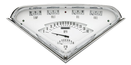 Classic Instruments Tach Force Gauge Kit - White / Chrome Panel - GM Fullsize Truck 1955-59