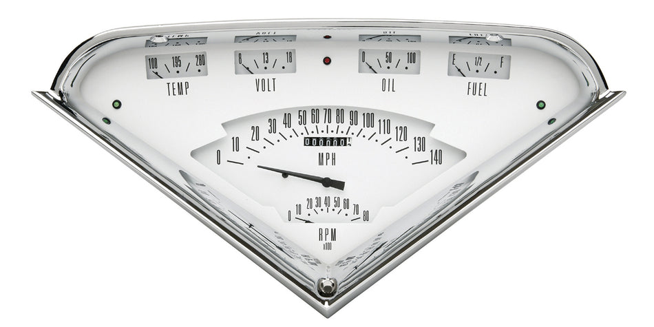 Classic Instruments Tach Force Gauge Kit - White / Chrome Panel - GM Fullsize Truck 1955-59