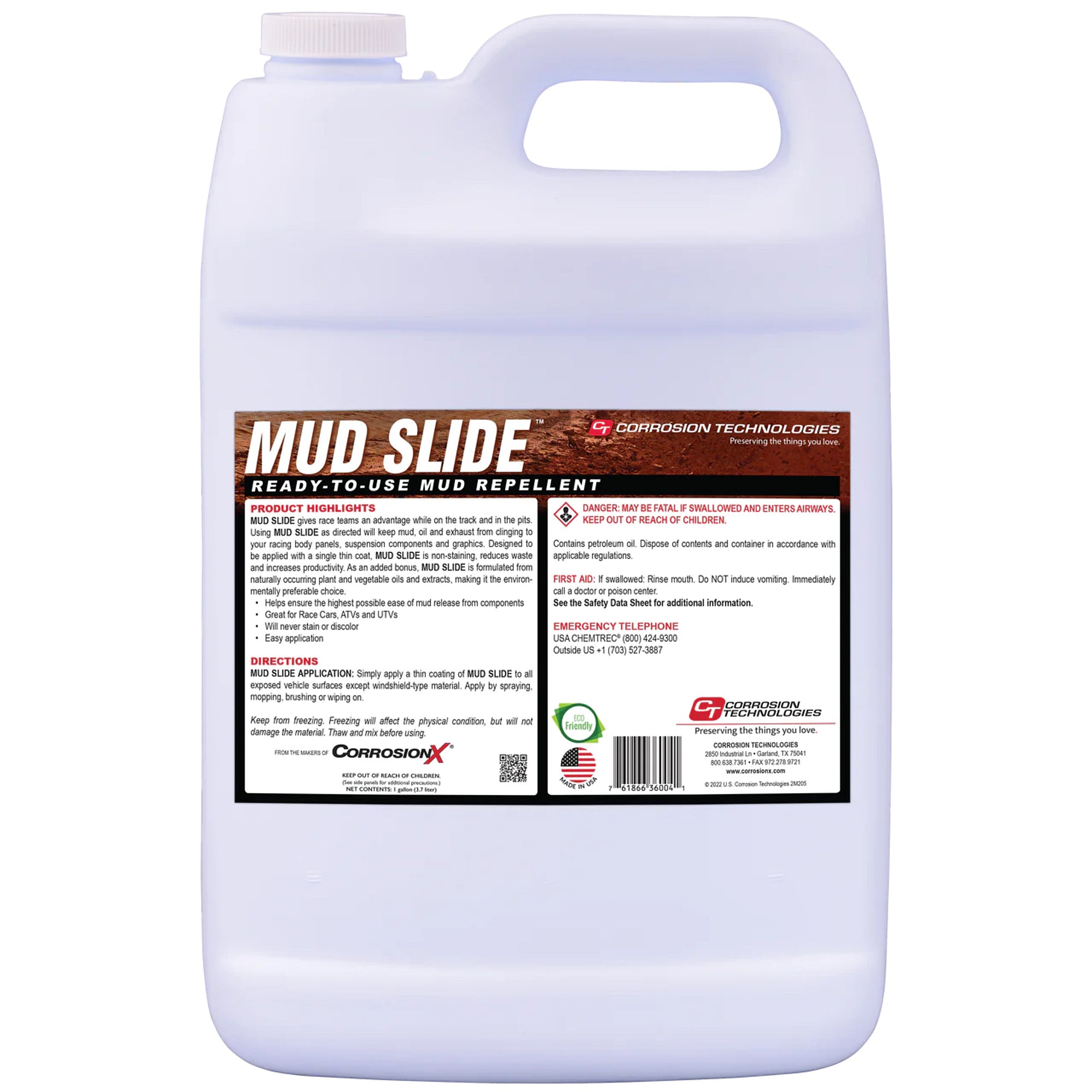 CorrosionX Mud Slide Mud Repellent - 1 Gallon Jug (Case of 4)