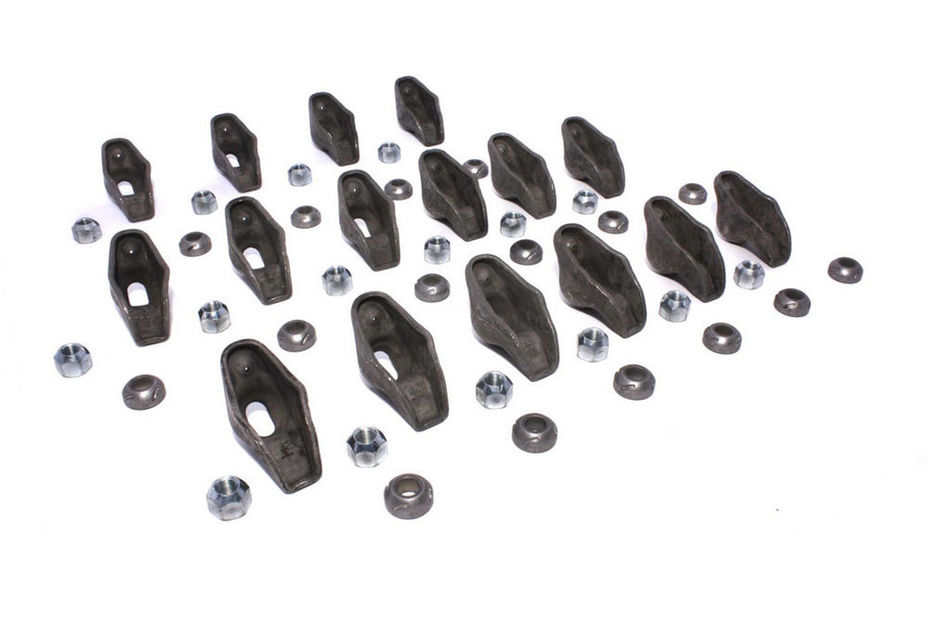 Comp Cams High Energy Nitride Steel OEM / Long Slot Rocker Arm - 3/8 in Stud Mount - 1.50 Ratio - Small Block Chevy (Set of 16)