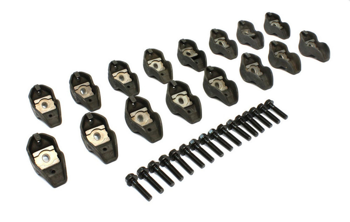 Comp Cams High Energy Steel OEM / Long Slot Rocker Arm - Pedestal Mount - 1.73 Ratio - Big Block Ford / Cleveland / Modified (Set of 16)