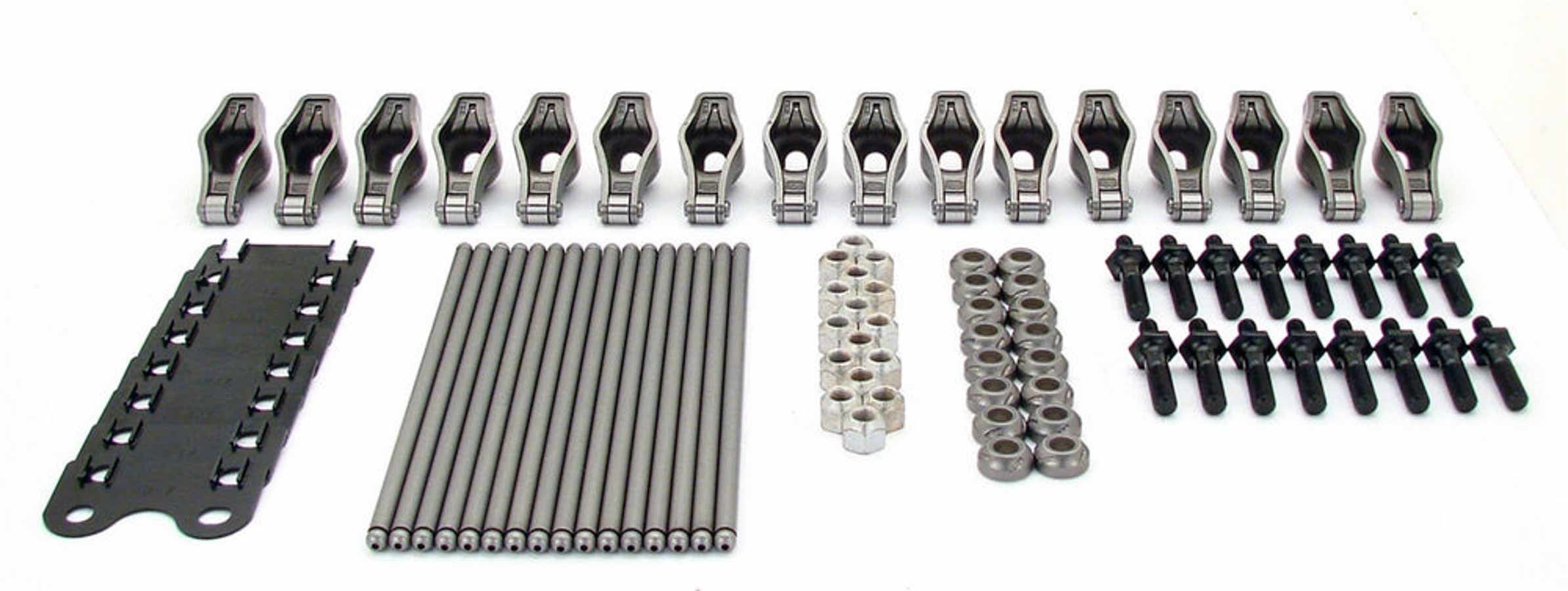 Comp Cams Magnum Roller Tip Steel Rocker Arm Kit w/ High Energy Pushrods - 3/8 in Stud Mount - 1.60 Ratio - Oldsmobile V8 1441-KIT