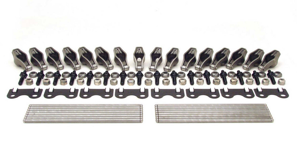 Comp Cams Magnum Roller Tip Steel Rocker Arm Kit w/ High Energy Pushrods - 3/8 in Stud Mount - 1.60 Ratio - Oldsmobile V8 1442-KIT