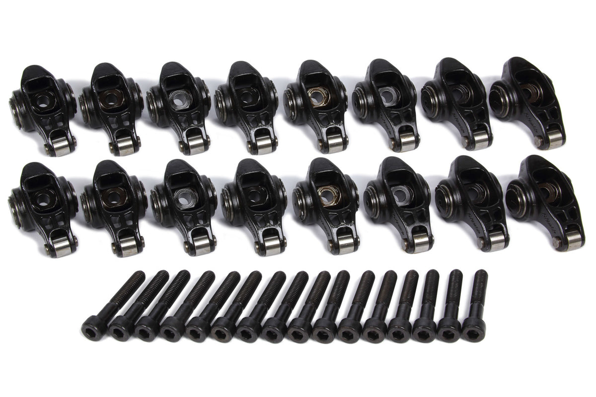 Comp Cams Ultra Pro Magnum Chromoly Roller Rocker Arm - 3/8 in Pedestal Mount - 1.80 Ratio - GM LS-Series (Set of 16)