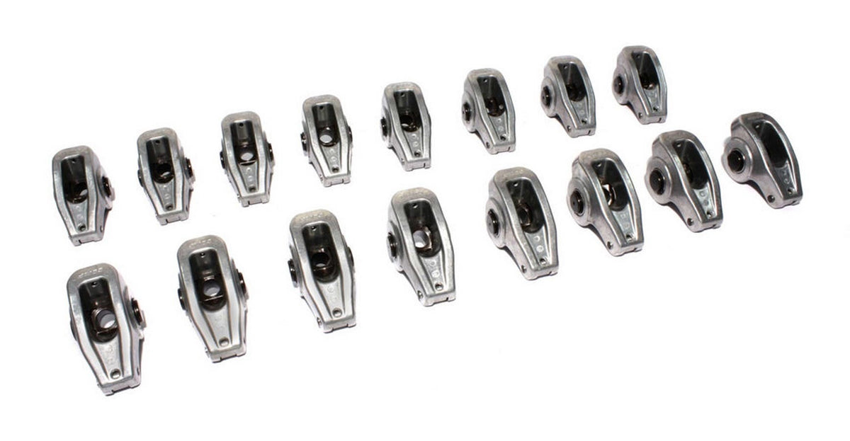 Comp Cams High Energy Die Cast Aluminum Roller Rocker Arm - 7/16 in Stud Mount - 1.73 Ratio - Big Block Ford / Cleveland / Modified (Set of 16)