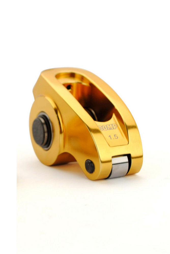 Comp Cams Ultra Gold ARC Aluminum Roller Rocker Arm - 3/8 in Stud Mount - 1.50 Ratio - Gold - Small Block Chevy / GM V6