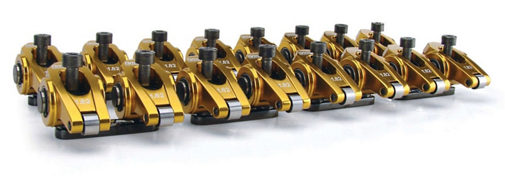 Comp Cams Ultra Gold ARC Aluminum Roller Rocker Arm - Pedestal Mount - 1.72 Ratio - Gold - GM LS-Series (Set of 16)