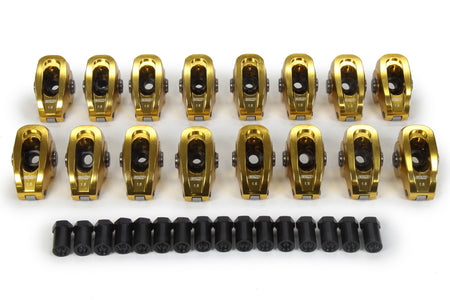 Comp Cams Ultra Gold ARC Aluminum Roller Rocker Arm - 3/8 in Stud Mount - 1.60 Ratio - Gold - Small Block Ford (Set of 16)