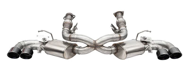 Corsa Axle-Back 3 in Diameter Stainless Exhaust System - Dual Rear Exit - 4.5 in Black Polished Tips - Chevy Corvette 2020-24