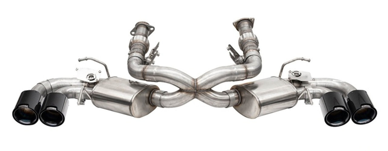 Corsa Axle-Back 3 in Diameter Stainless Exhaust System - Dual Rear Exit - 4.5 in Black Carbon Fiber Tips - Chevy Corvette 2020-24