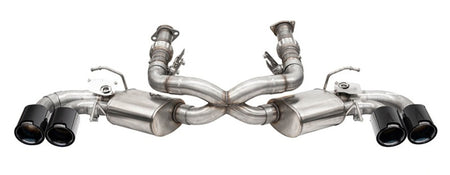 Corsa Axle-Back 3 in Diameter Stainless Exhaust System - Dual Rear Exit - 4.5 in Black Carbon Fiber Tips - Chevy Corvette 2020-24