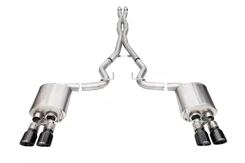 Corsa Xtreme Cat-Back Stainless Exhaust System - 3 in Diameter - Dual Rear Exit - 4 in Black Polished Tips - Ford Coyote - Ford Mustang 2024