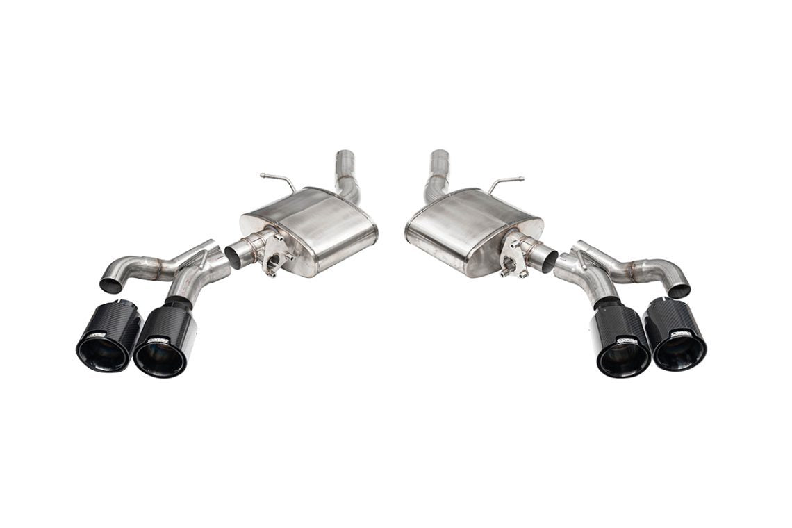 Corsa Xtreme Axle-Back Stainless Exhaust System - 3 in Diameter - 4.5 in Black Carbon Fiber Tips - Cadillac CT4-V 2024