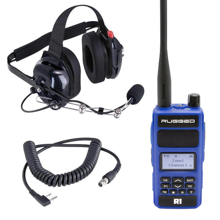 Rugged Radios RDH Digital Crew Chief Radio Package w/ H42 Spotter Headset - Single Radio - UHF - Safety Yellow CREW-RDH-U-HV