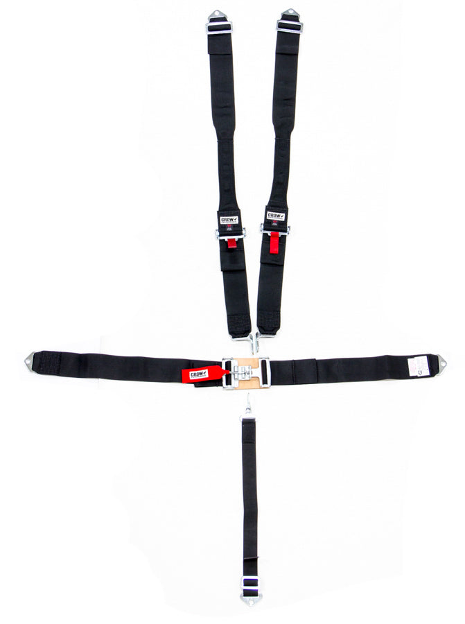 Crow 5 Point Latch & Link Dog Bone Harness - Pull Down Adjust - Bolt-In / Wrap Around - HANS Ready
