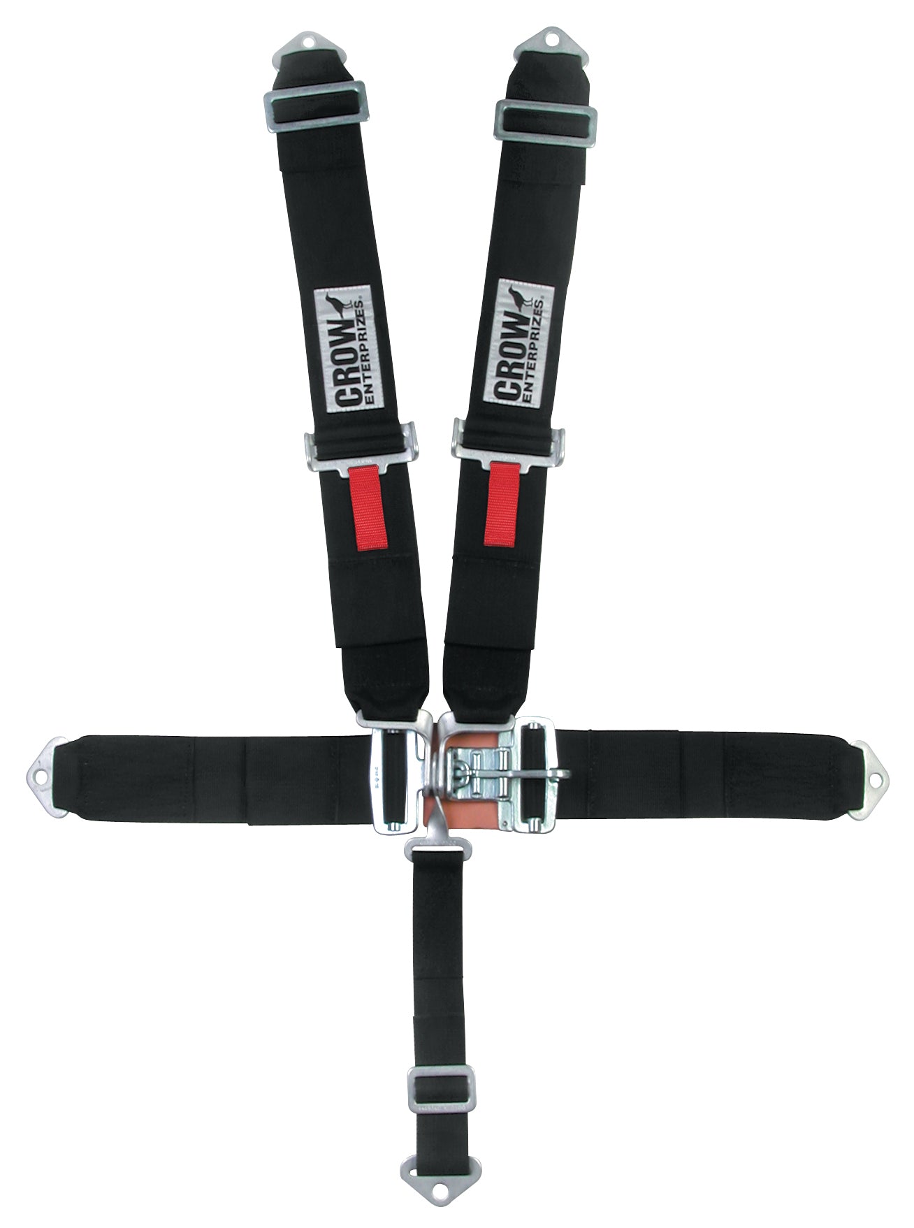 Crow 5 Point Latch & Link Harness - Pull Down Adjust - Bolt-In / Wrap Around - Black