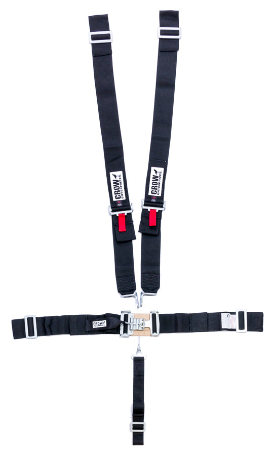 Crow 5 Point Latch & Link Harness - Pull Down Adjust - Wrap Around - Black
