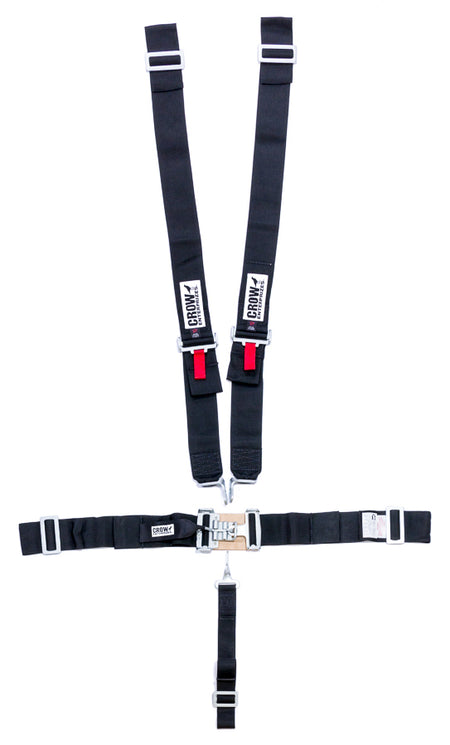 Crow 5 Point Latch & Link Harness - Pull Down Adjust - Wrap Around - Black