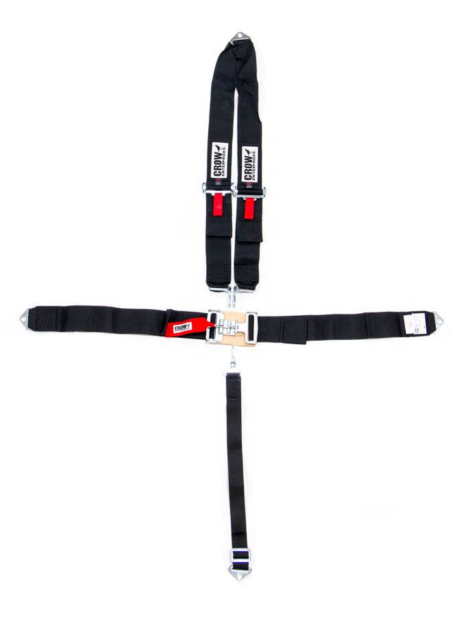 Crow 5 Point Latch & Link V-Type Harness - Pull Down Adjust - Bolt-In - Black
