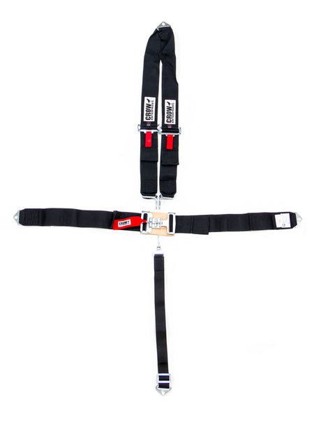 Crow 5 Point Latch & Link V-Type Harness - Pull Down Adjust - Bolt-In - Black