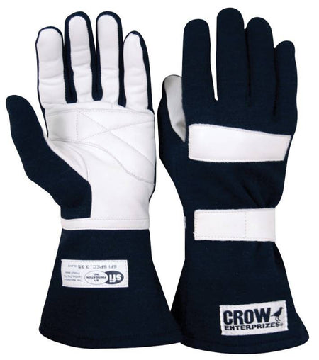 Crow Junior Standard Racing Gloves - Black