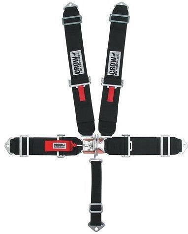 Crow Sport 5 Point Latch & Link Harness - Pull Down Adjust - Bolt-In - Black