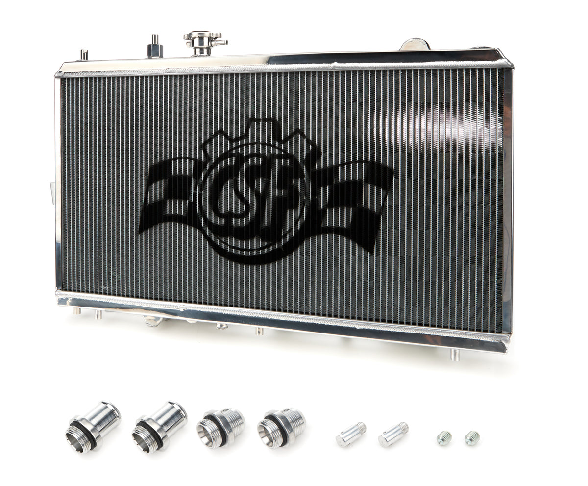 CSF Aluminum Single Pass Radiator - 27.625 W x 2.375 D - Polished - Honda Civic 1992-2000