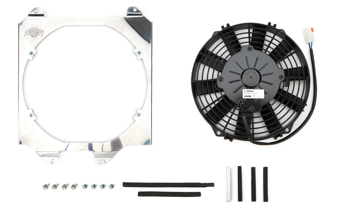 CSF 12 in Electric Fan - Push / Pull - Curve Blade - 13.75 in x 13.69 in - Natural Shroud
