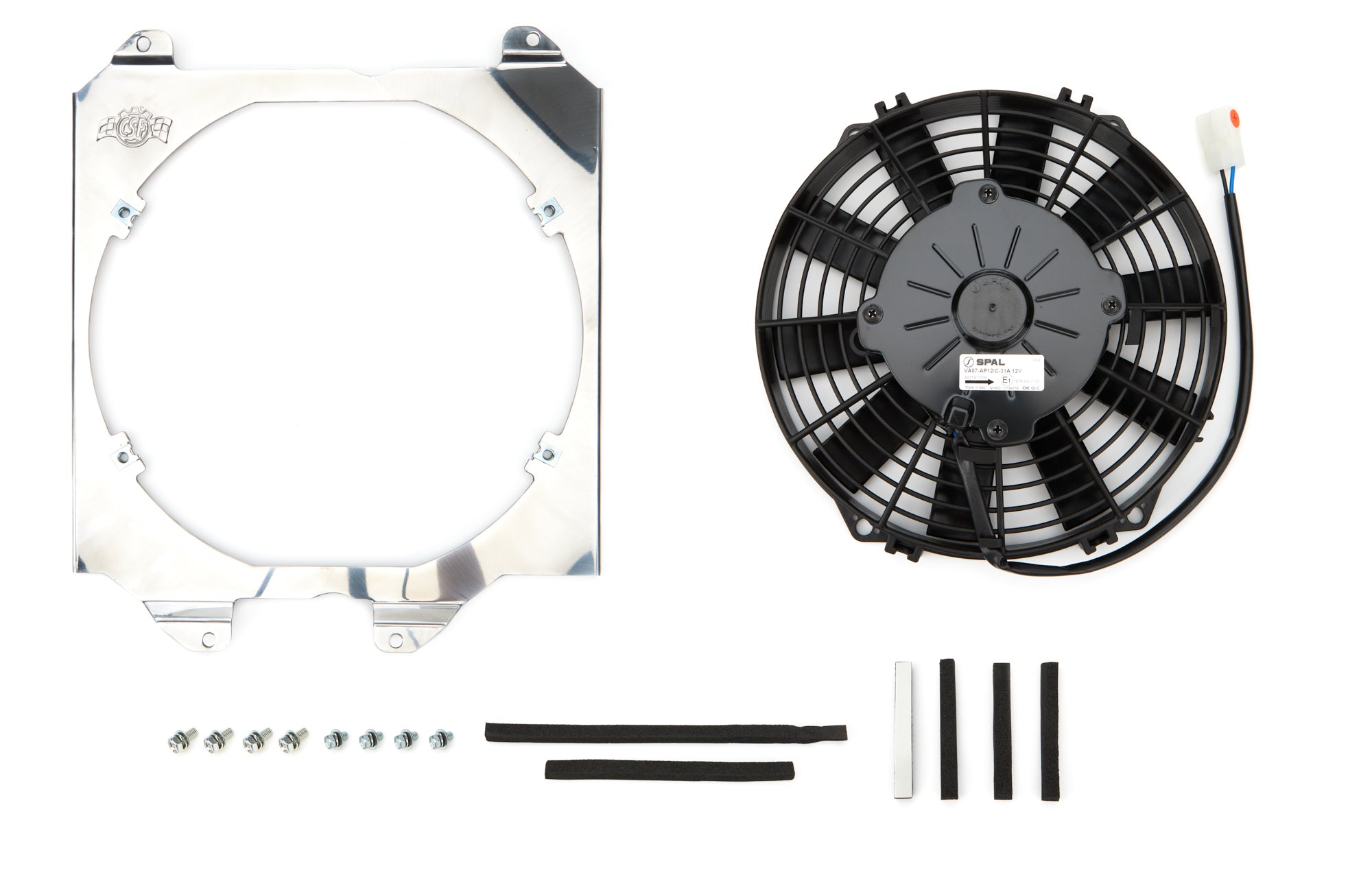 CSF 12 in Electric Fan - Push / Pull - Curve Blade - 13.75 in x 13.69 in - Natural Shroud