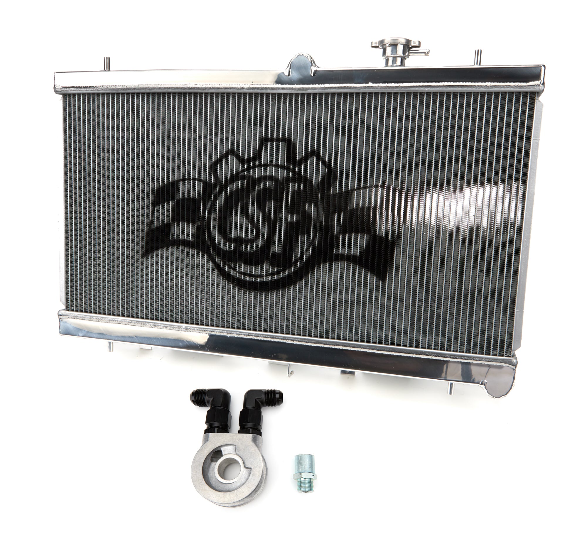 CSF Aluminum Radiator w/ Oil Cooler - 27.75 in W x 13.375 in H x 2.375 in D - Polished - Subaru Impreza 2002-07