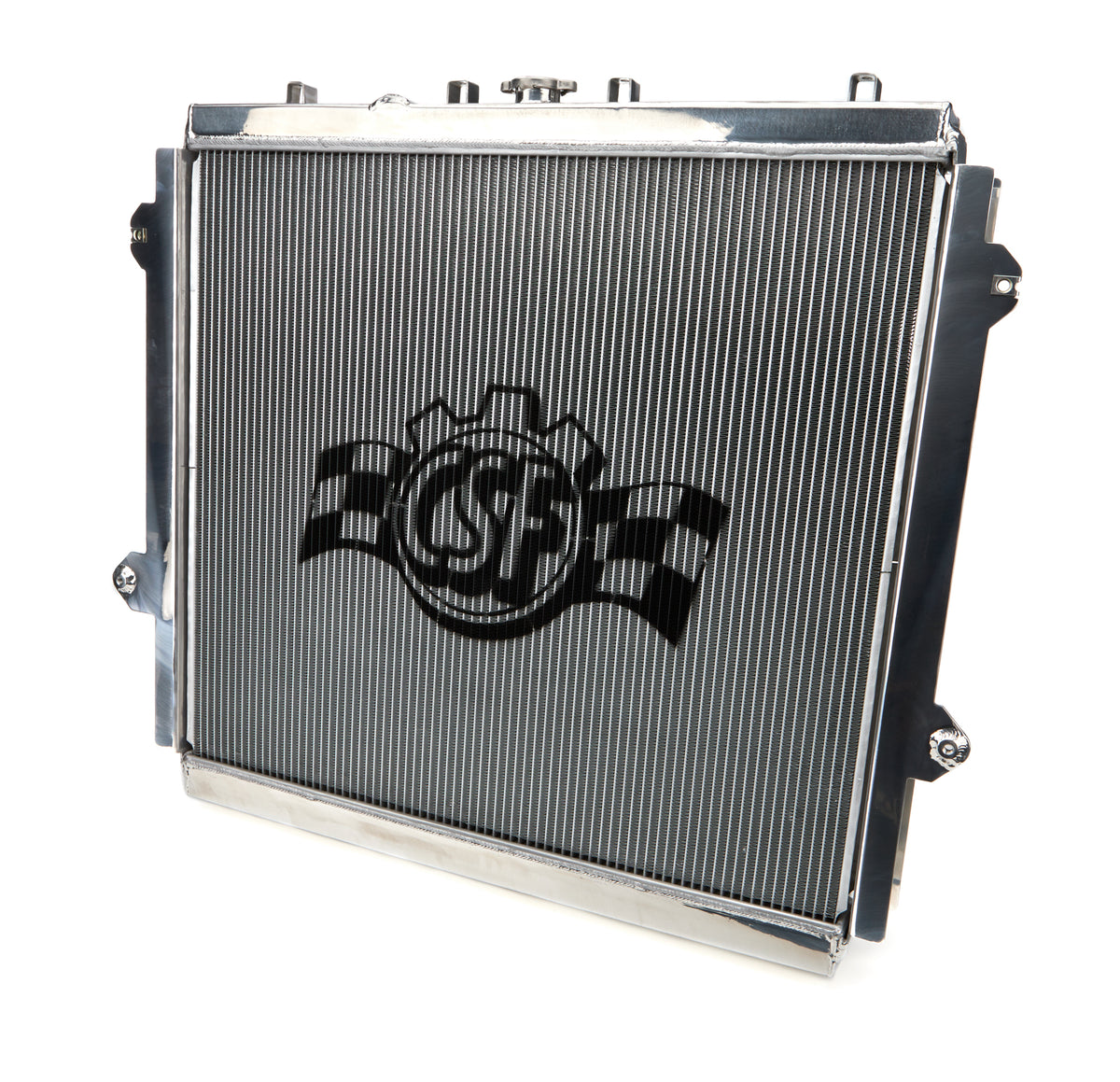 CSF Aluminum Single Pass Radiator w/ Oil Cooler - 22.625 in W x 25.625 in H x 0.875 in D - Polished - Toyota Compact SUV 2010-20
