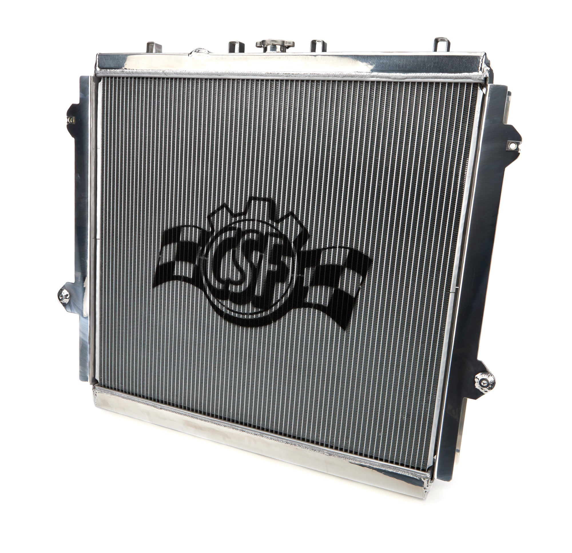 CSF Aluminum Single Pass Radiator w/ Oil Cooler - 22.625 in W x 25.625 in H x 0.875 in D - Polished - Toyota Compact SUV 2010-20