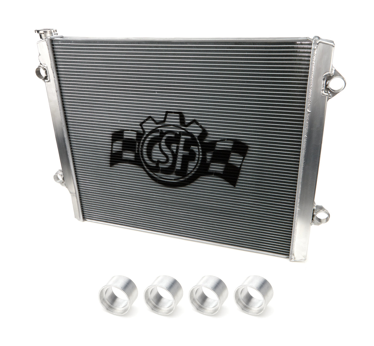 CSF Aluminum Single Pass Radiator - 25.563 in W x 21.563 in H x 0.938 in D - Polished - Toyota Compact Truck 2005-20