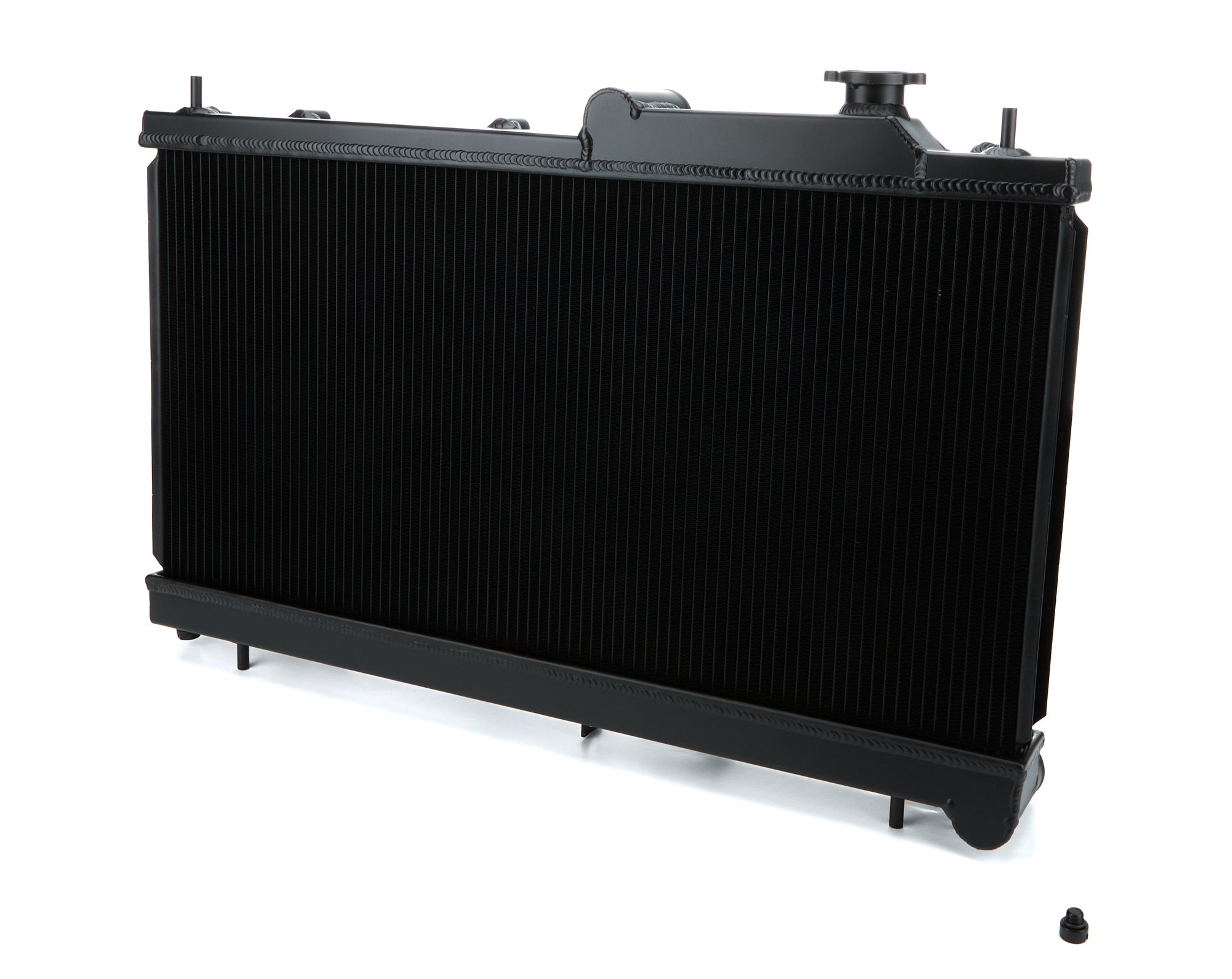 CSF Aluminum Single Pass Radiator - 27.125 in W x 13.375 in H x 1.625 in D - Black - Subaru WRX or STI 2008-23