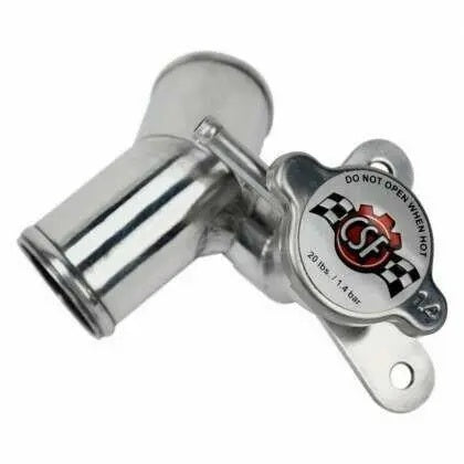 CSF Hose Mount Radiator Filler Neck & Cap - 1-9/16 in Diameter - Polished