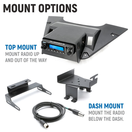 Rugged Radios Can-Am Maverick R Complete Communication Kit /w Rocker Switch Bluetooth Intercom & 2-Way Radio - 696 PLUS Remote Head / M1 VHF Business Band / Dash Mount MAVR-696RS-M1-HK