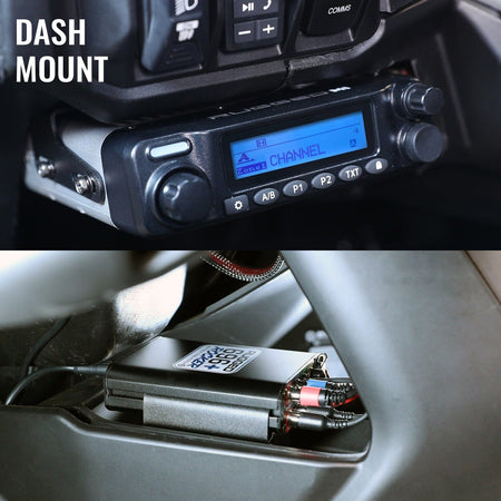 Rugged Radios Can-Am Maverick R Complete Communication Kit /w Rocker Switch Bluetooth Intercom & 2-Way Radio - 696 PLUS Remote Head / M1 VHF Business Band / Dash Mount MAVR-696RS-M1-HK