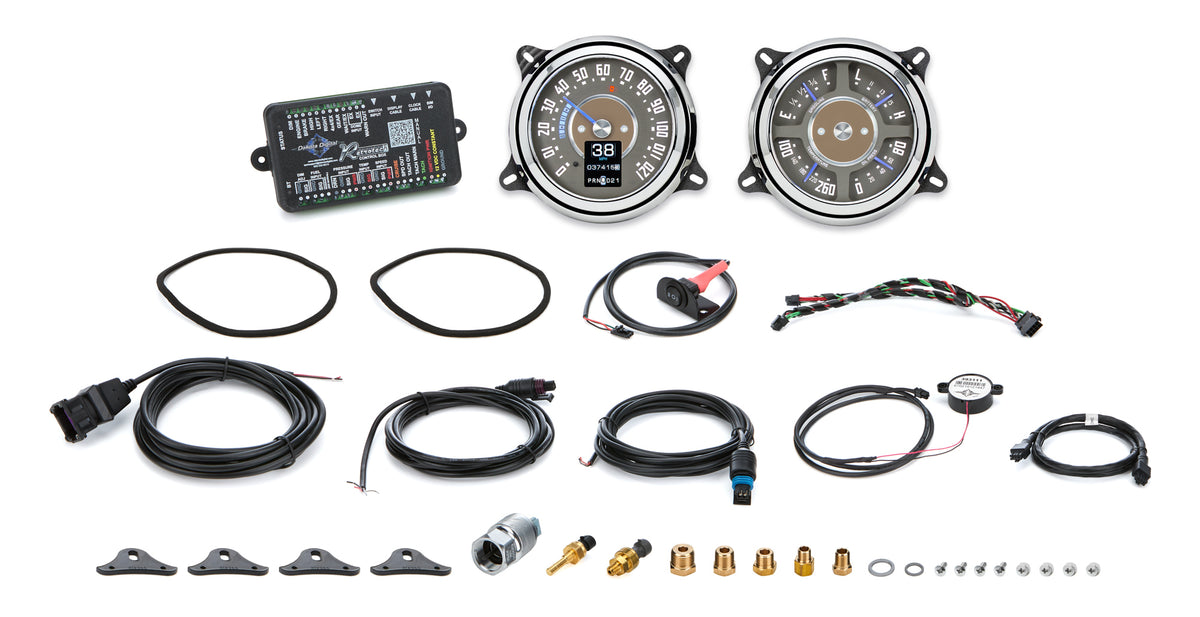 Dakota Digital RTX Series Gauge Kit - Fuel / OP / Speedometer / Volt / WT - Black Face - Chevy Truck 1947-53