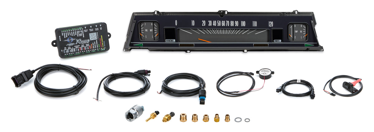 Dakota Digital RTX Series Gauge Kit - Fuel / OP / Speedometer / Volt / WT - Black Face - GM A-Body 1966-67