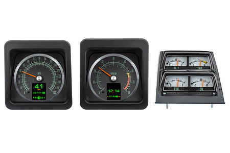 Dakota Digital RTX Series Gauge Kit - Fuel / OP / Speedometer / Tach / Volt / WT - Black Face - GM F-Body 1969 RTX-69C-CAC-X