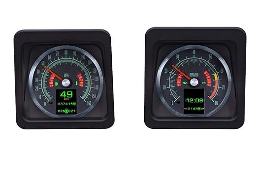 Dakota Digital RTX Series Gauge Kit - Fuel / OP / Speedometer / Tach / Volt / WT - Black Face - GM F-Body 1969 RTX-69C-CAM-X