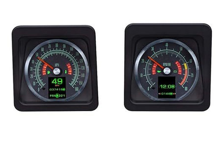Dakota Digital RTX Series Gauge Kit - Fuel / OP / Speedometer / Tach / Volt / WT - Black Face - GM F-Body 1969 RTX-69C-CAM-X