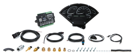 Dakota Digital VHX Series Gauge Kit - Fuel / OP / Speedometer / Tach / Volt / WT - Black Face - Chevy Fullsize Car 1955-56