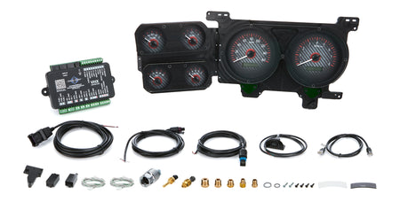 Dakota Digital VHX Series Gauge Kit - Fuel / OP / Speedometer / Tach / Volt / WT - Carbon Fiber / Red Face - GM Fullsize Truck 1973-87