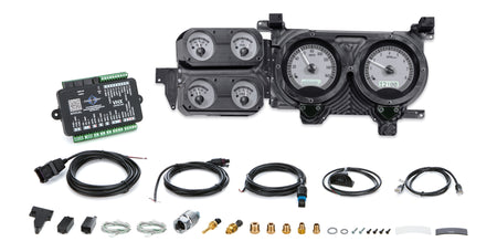 Dakota Digital VHX Series Gauge Kit - Fuel / OP / Speedometer / Tach / Volt / WT - Silver Face - GM Fullsize Truck 1973-87 VHX-73C-PU-S-B