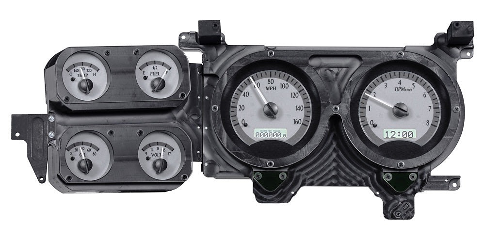 Dakota Digital VHX Series Gauge Kit - Fuel / OP / Speedometer / Tach / Volt / WT - Silver Face - GM Fullsize Truck 1973-87 VHX-73C-PU-S-W
