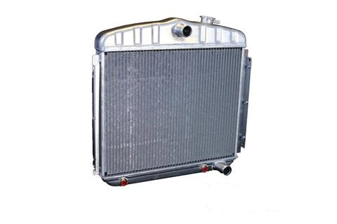 DeWitts Direct Fit Single Pass Aluminum Radiator - 22 in W x 21.25 in H x 3.25 in D - Auto Trans - Natural - Chevy Fullsize Car 1955-57