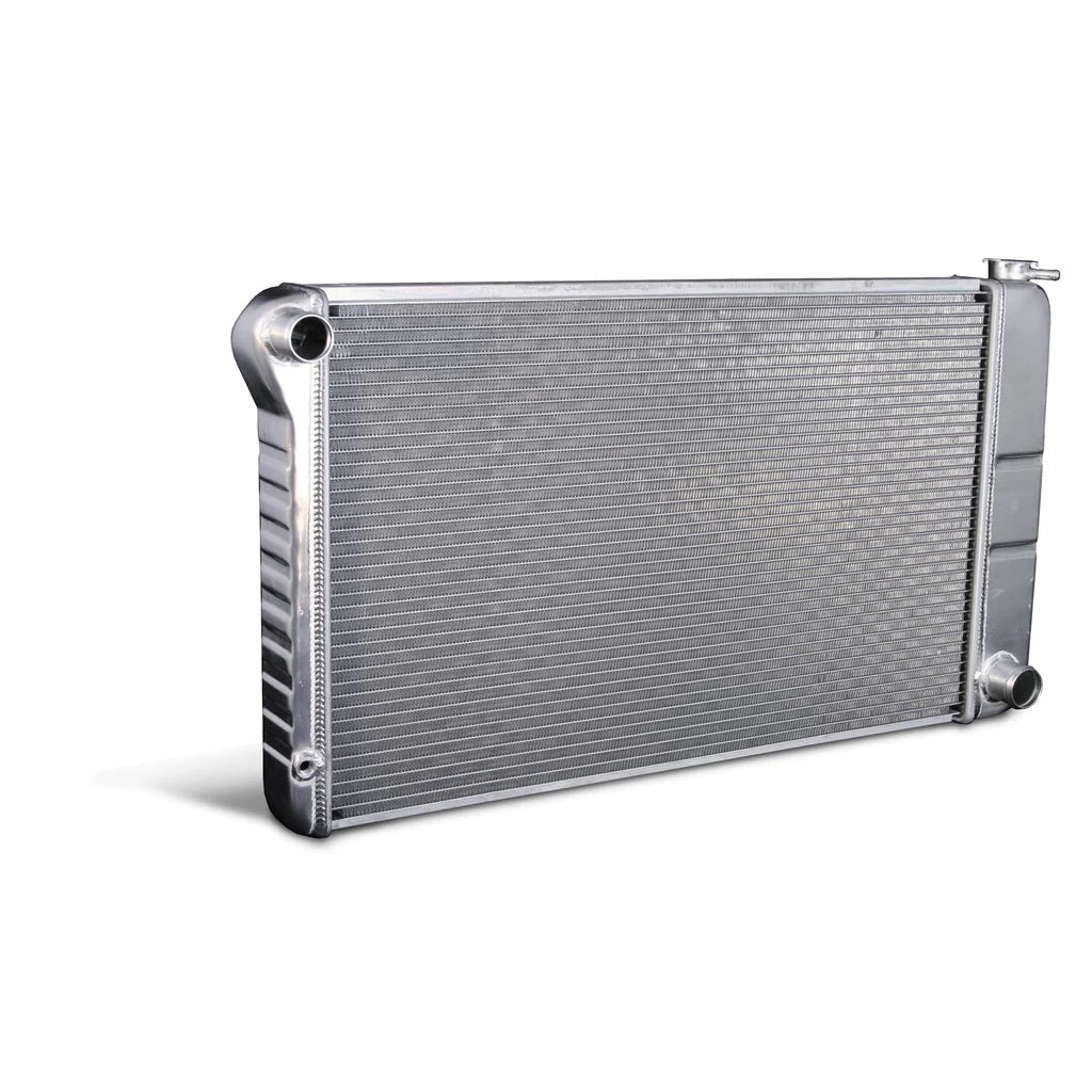 DeWitts Direct Fit Single Pass Aluminum Radiator - 33 in W x 18.5 in H x 3.25 in D - Manual Trans - Black - GM A-Body 1968-72