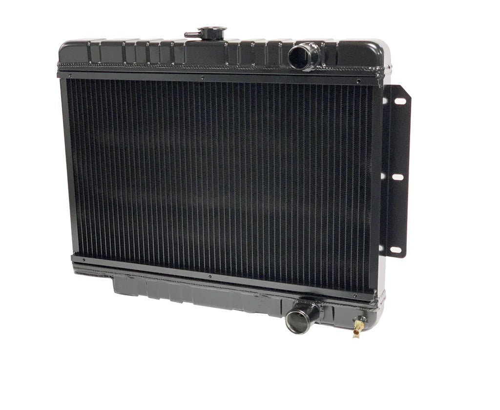 DeWitts Direct Fit Single Pass Aluminum Radiator - 28 in W x 20.5 in H x 3 in D - Auto Trans - Black - GM B-Body 1959-64